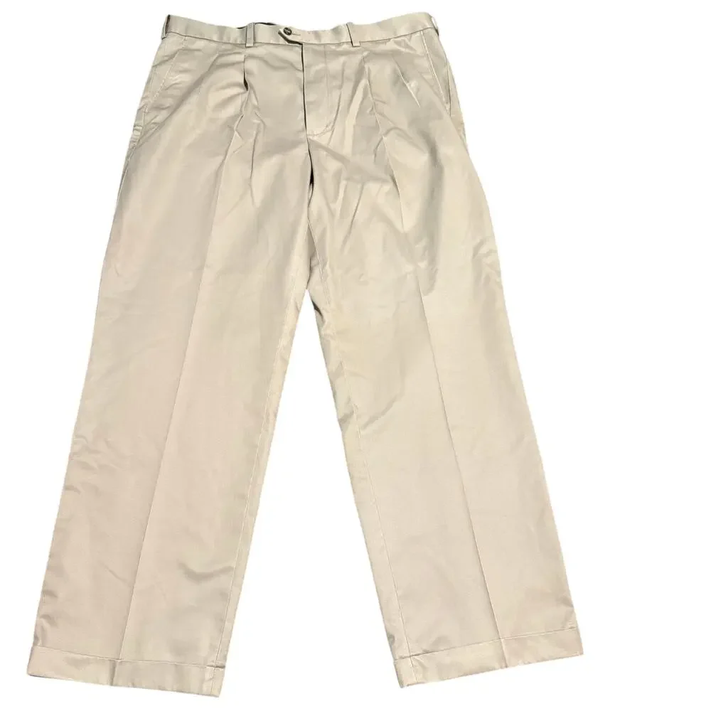 John W. Nordstrom Smartcare Pleated Khaki Pants, 100% Supima Cotton, Men's 38x30